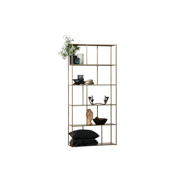 Metalowy regał w kolorze złota 90x196 cm Valued – BePureHome-image-3