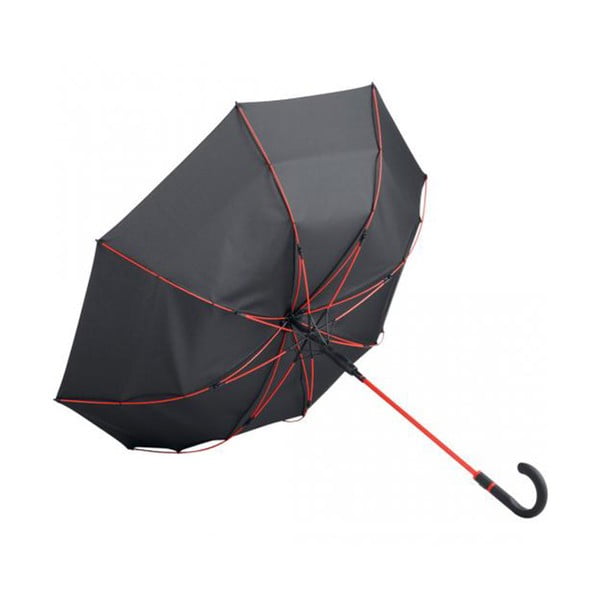 Czarny parasol z czerwonymi detalami Ambiance Fare Proof, ⌀ 112 cm-image-3