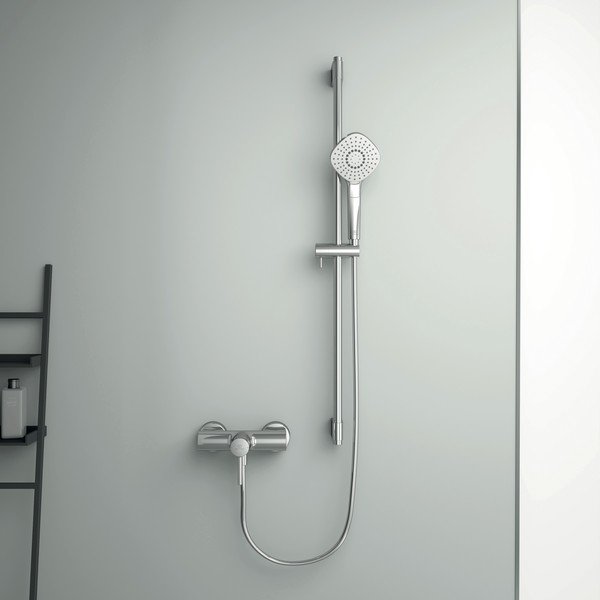 Prysznicowa bateria ścienna w kolorze srebra z połyskiem Ceraline – Ideal Standard-image-3