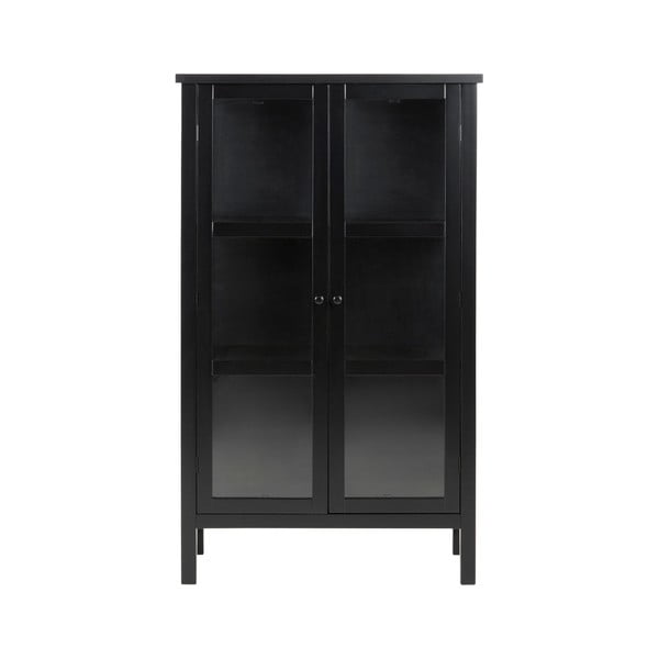 Czarna 2-drzwiowa witryna Actona Eton, wys. 136,5 cm