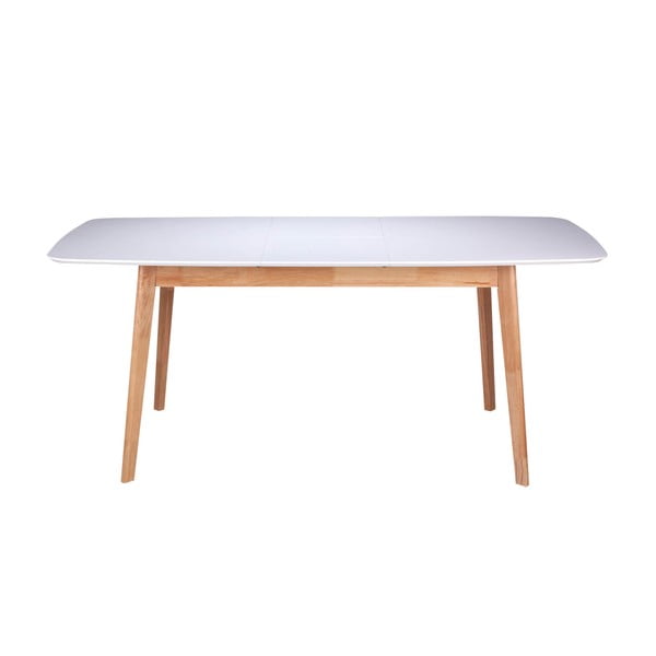 Biały rozkładany stół z konstrukcją z drewna kauczukowca sømcasa Enma, dł. 120 cm-image-1
