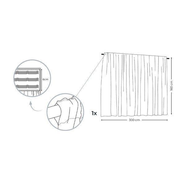 Turkusowa zasłona AmeliaHome Voile Pleat, 160x300 cm-image-3