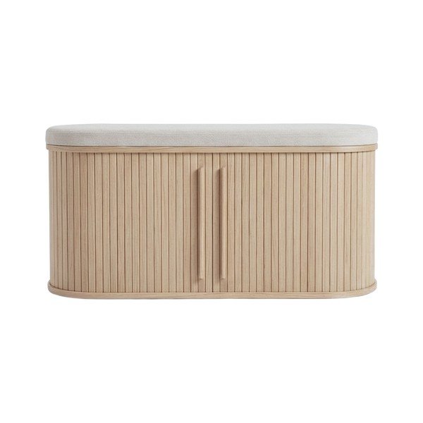Tapicerowana ławka w naturalnym kolorze Meta – Unique Furniture