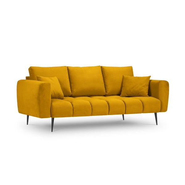 Żółta sofa z aksamitnym obiciem Interieurs 86 Octave-image-2