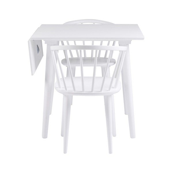 Białe krzesło do jadalni z drewna kauczukowca Rowico Carmen-image-1