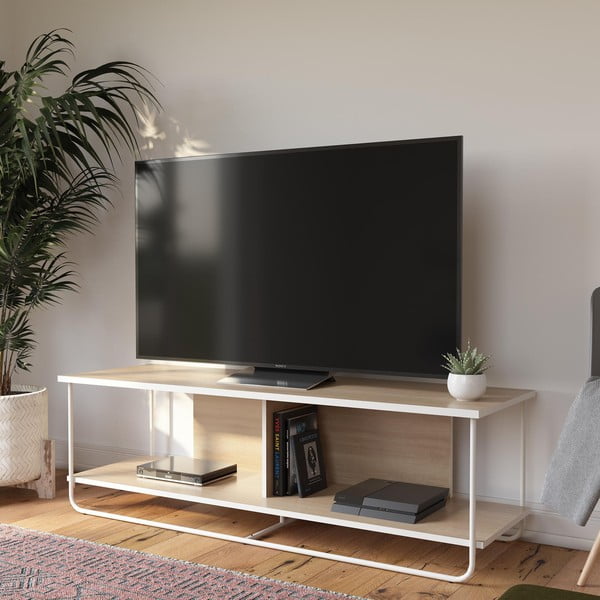 Szafka pod TV w dekorze brzozy 153x48 cm Dante – Queer Eye-image-1