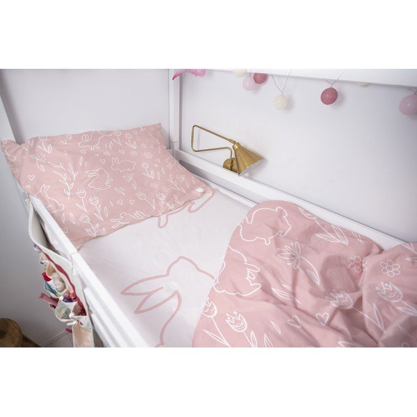 Elastyczne prześcieradło do łóżeczka z satyny bawełnianej 120x60 cm Sweet Bunnies – Butter Kings-image-1