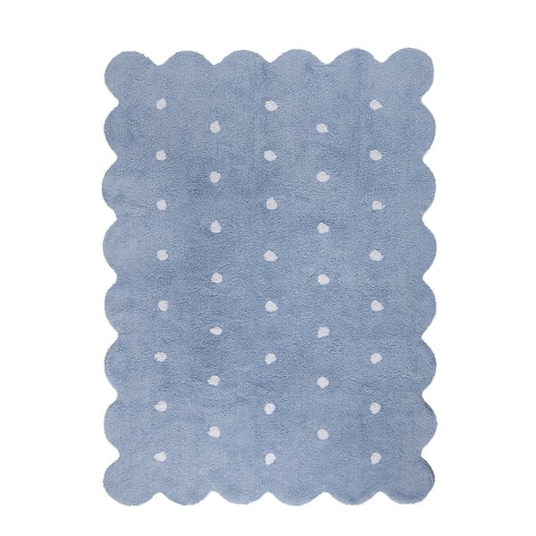 Niebieski dywan bawełniany wykonany ręcznie Lorena Canals Biscuit, 120x160 cm
