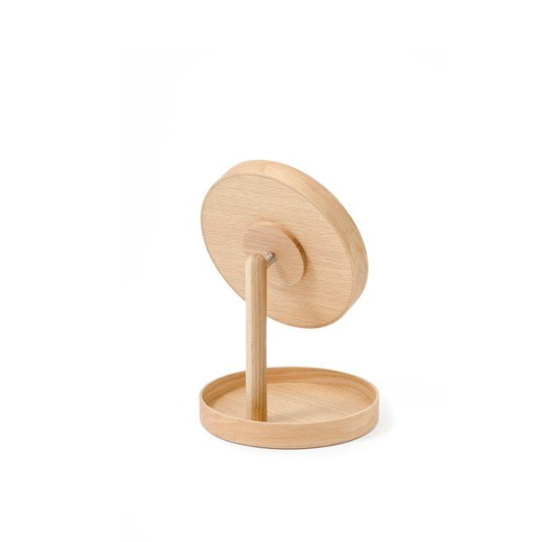 Lusterko kosmetyczne z ramą z drewna dębowego Wireworks Cosmos, ø 25 cm-image-3