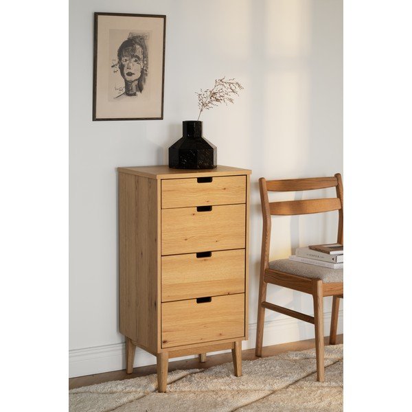 Komoda z litego drewna dębowego w naturalnym kolorze 45x92x38 cm Garrison – Rowico-image-2