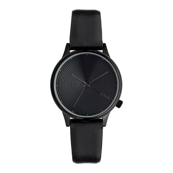 Czarny zegarek damski ze skórzanym paskiem Komono Deco