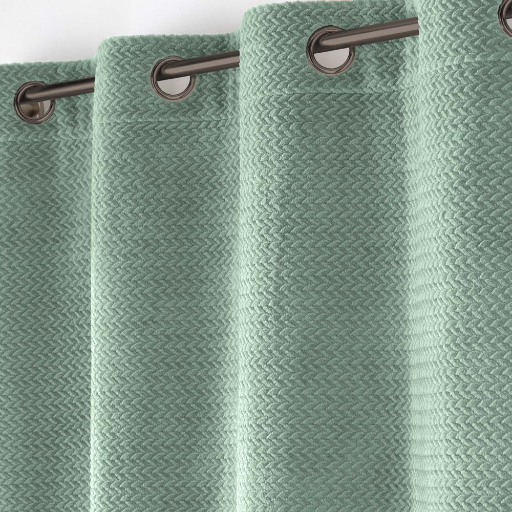 Zielona zasłona z mikfroflaneli 140x240 cm Flanela – douceur d'intérieur (zdjęcie 3)