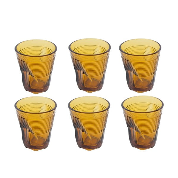 Zestaw 6 żółtych szklanek Kaleidos, 225 ml