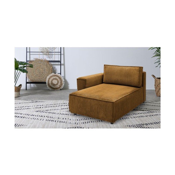 Musztardowy sztruksowy moduł sofy (lewostronny) Nihad modular – Bobochic Paris-image-1