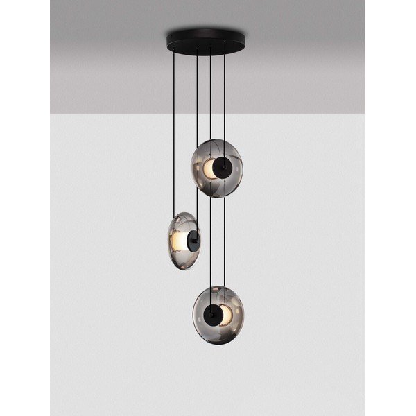 Szklana lampa wisząca LED ze ściemniaczem w kolorze matowej czerni ø 35 cm Ballet – Nova Luce-image-4