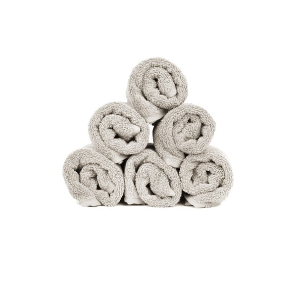 Komplet 6 jasnoszarych ręczników bawełnianych Casa Di Bassi, 30x50 cm