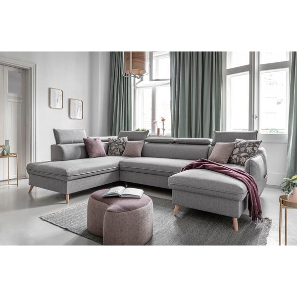 Jasnoszary rozkładany narożnik (lewostronny) Sweet Harmony – Miuform-image-4