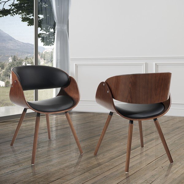 Czarny/ciemnobrązowy tapicerowany fotel jadalniany z podłokietnikami Visby Evo – Tomasucci-image-1