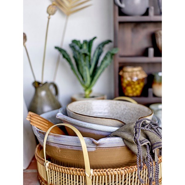 Szaro-biała kamionkowa miska Bloomingville Thea, ø 16,5 cm-image-3