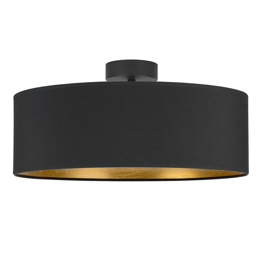 Czarna lampa sufitowa z detalem w złotym kolorze Bulb Attack Tres XL, ⌀ 45 cm