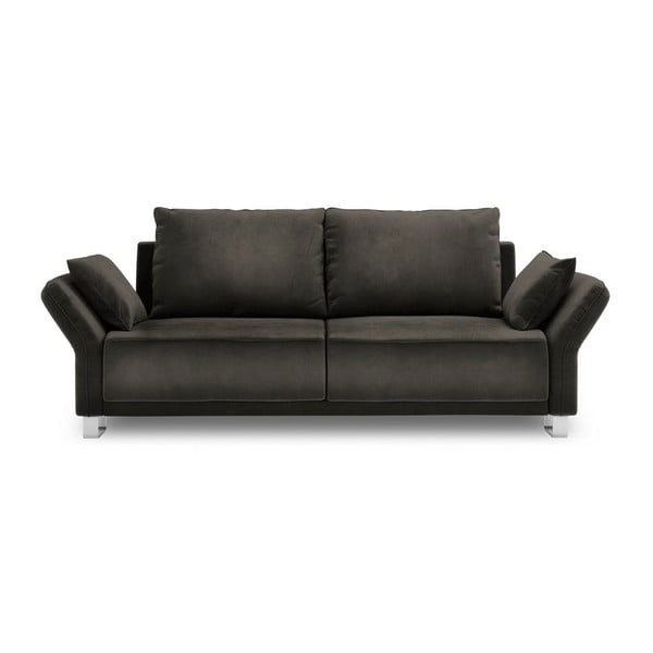 Ciemnobrązowa 3-osobowa sofa rozkładana z aksamitnym obiciem Windsor & Co Sofas Pyxis