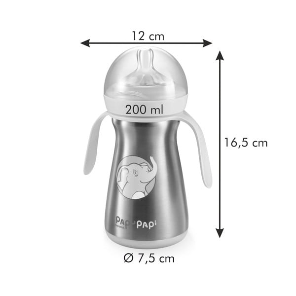 Niebieska butelka termiczna ze stali nierdzewnej dla dzieci 0,2 l Papu Papi – Tescoma-image-2