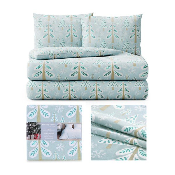 Flanelowa pościel dwuosobowa AmeliaHome Snuggy Lumi, 200x220 cm-image-2