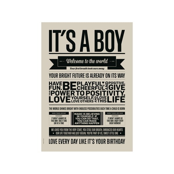 Plakat autorski It's Boy, A3