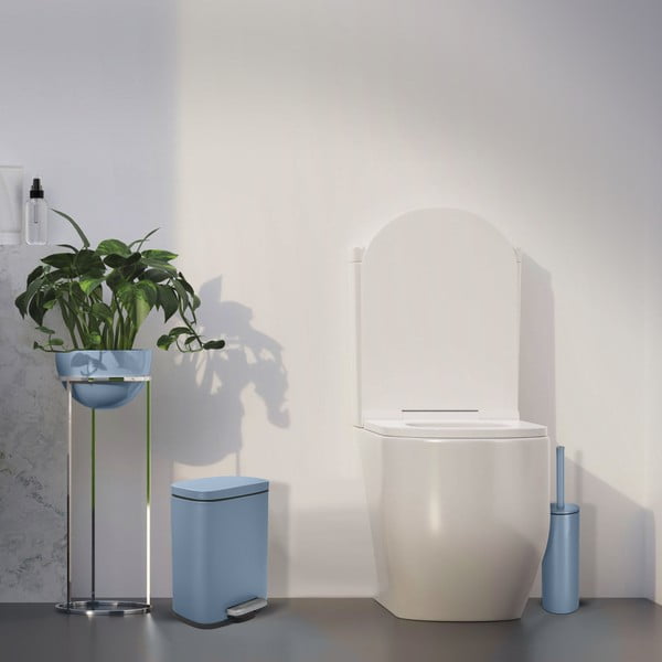 Jasnoniebieski stalowy kosz na śmieci z pedałem 5 l   Akira – Spirella-image-1