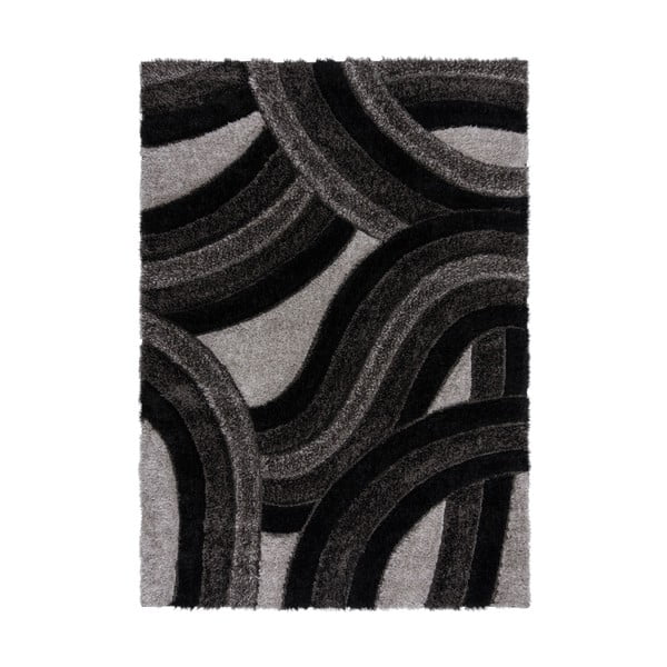 Czarno-szary dywan tkany ręcznie z włókien z reyklingu 200x290 cm Velvet – Flair Rugs