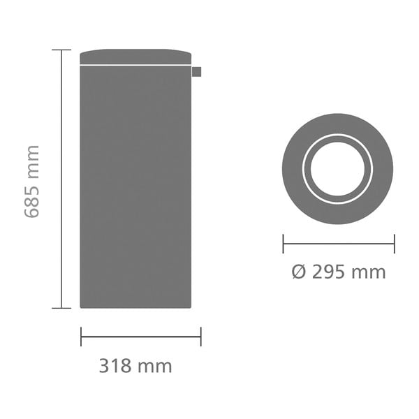 Stalowy kosz na śmieci w kolorze matowego srebra 30 l Flame Guard – Brabantia-image-4