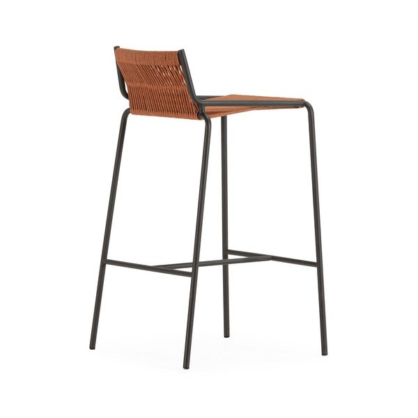 Metalowy hoker w kolorze terakoty (wysokość siedziska 65 cm) Emily – Marckeric-image-2