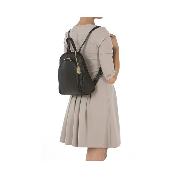 Czarny mały plecak skórzany Anna Morellini Oxana-image-1