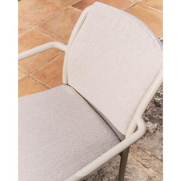 Beżowe tapicerowane krzesło ogrodowe Linosa – Kave Home-image-4