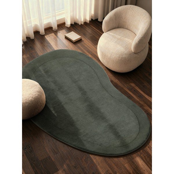 Ciemnozielony dywan z mieszanki wełny tkany ręcznie 125x200 cm Kari Organic – Villeroy&Boch-image-1