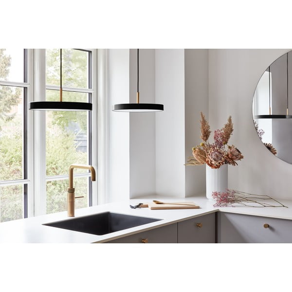 Czarna lampa wisząca LED ze ściemniaczem i metalowym kloszem ø 31 cm Asteria Plus Mini – UMAGE-image-2