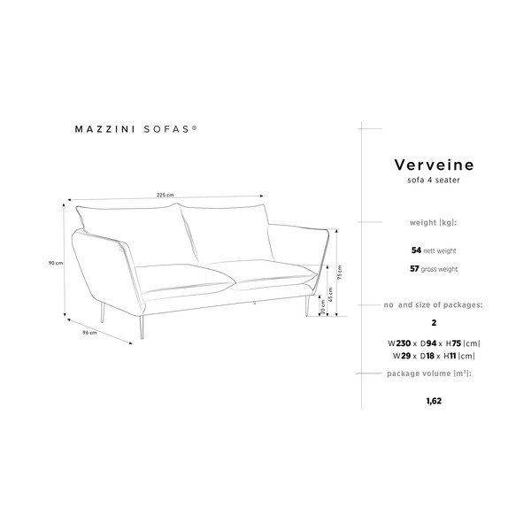 Beżowa sofa Mazzini Sofas Verveine, dł. 225 cm-image-3