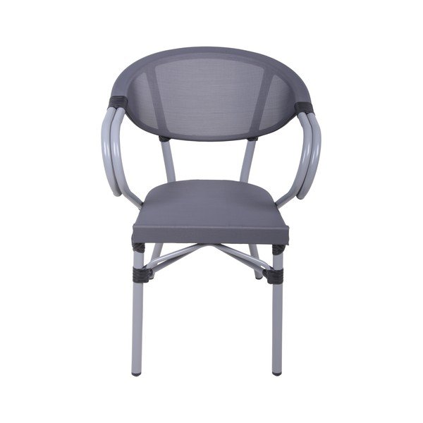 Szare metalowe krzesło ogrodowe Toskana – Garden Pleasure