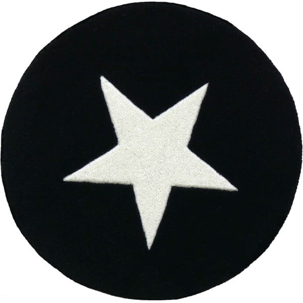 Wełniany dywan Star Black, 130 cm