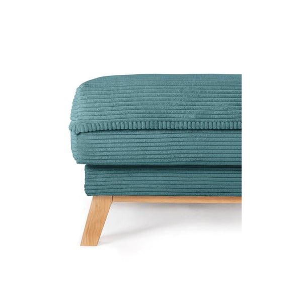 Turkusowy sztruksowy podnóżek Tori – Bonami Selection-image-3