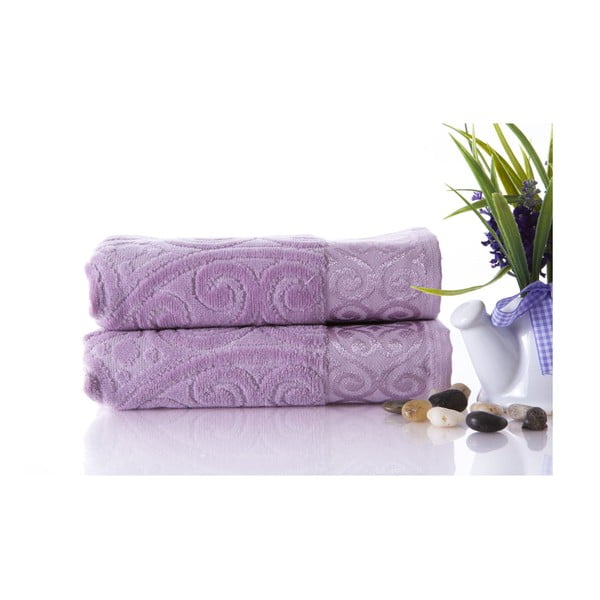 Zestaw 2 ręczników Hanzade Lilac, 50x90 cm