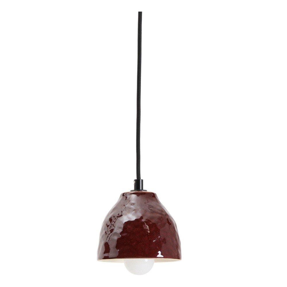 Czerwona lampa wisząca z ceramicznym kloszem Drava – Kave Home