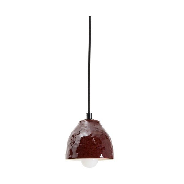 Czerwona lampa wisząca z ceramicznym kloszem Drava – Kave Home