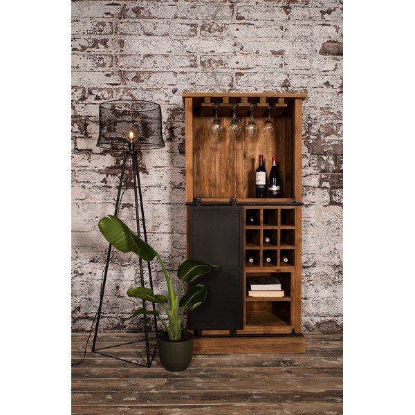 Szafka na wino z drewna tekowego 18 butelek, 84x177 cm Blackburn – HSM collection-image-1