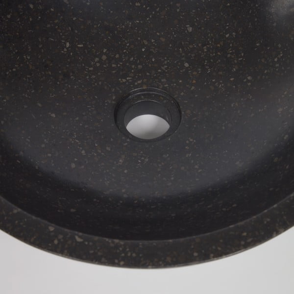 Czarna umywalka z lastriko Kave Home Sunday, ø 40 cm-image-1