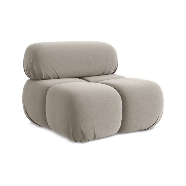 Beżowy aksamitny moduł sofy Lokua – Makamii-image-1