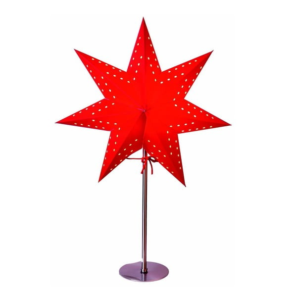 Czerwona gwiazda świecąca ze stojakiem Best Season Bobo Red, 50 cm