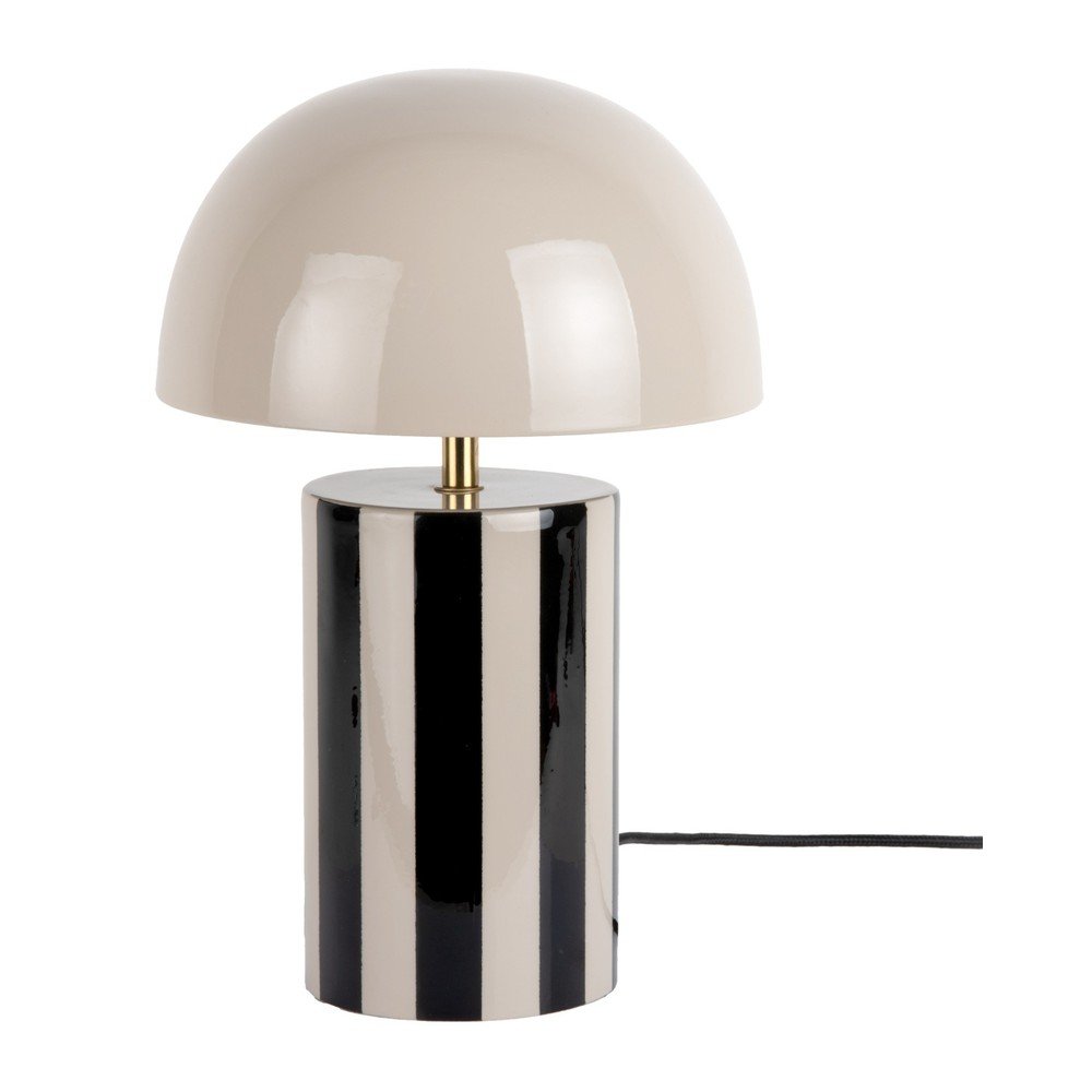 Czarna/szarobrązowa metalowa lampa stołowa (wysokość 34 cm) Rayado – Leitmotiv
