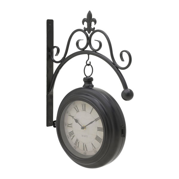 Czarny metalowy zegar ścienny InArt Paris