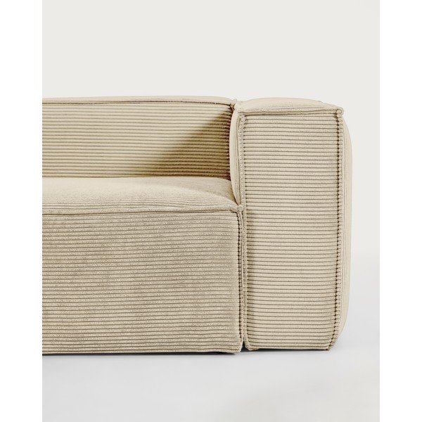 Beżowa sztruksowa sofa 240 cm Blok – Kave Home-image-2